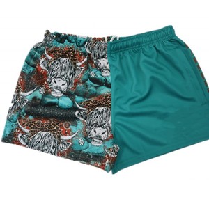 Shorts de rugby 100 % coton pas chers en gros, logo personnalisé, séchage rapide, short de plage pour garçons avec cordon de serrage - Product Image 5