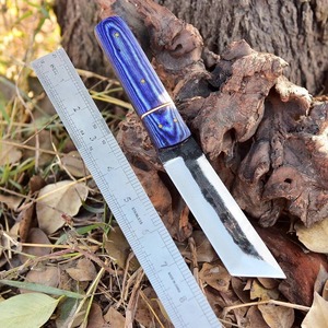 Couteau Tanto à lame fixe fait main avec manche en bois dur et étui en cuir véritable – Couteau de survie pour l'extérieur - Product Image 2