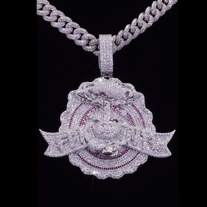 Collar con Colgante en Forma de Corona de Animal, Plata 925, Chapado en Oro, Moissanita con Corte Brillante, Engaste de Garra, Perla de Agua Dulce, Estilo Vintage - Product Image 3