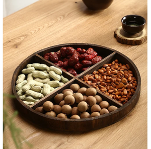 Plateau de service pour fruits secs en bois d'acacia fait main, design attrayant et élégant, de haute qualité - Product Image 3