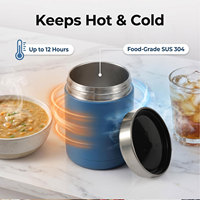 Boîte à lunch isotherme Northfox personnalisée avec logo, 350 ml, en acier inoxydable 18/8, à large ouverture, avec couvercle, pour soupes et aliments