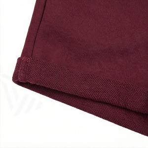 Women's 2 Piece Fleece Sweatshirt and Shorts Set Crew Neck Full Sleeve Printed Casual Above Knee Loose Fit <b>Maroon</b> Color - Product Image 6