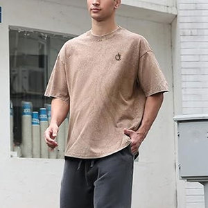 เสื้อยืดแฟชั่นทรงโอเวอร์ไซส์ ล้างสีแบบแอซิดวอช ผ้าฝ้าย 100% เนื้อผ้านุ่ม สวมใส่สบาย ทรงหลวม สไตล์ลำลอง เท่ห์ๆ  สำหรับสตรีทแวร์ เสื้อผ้าใส่สบาย - Product Image 3