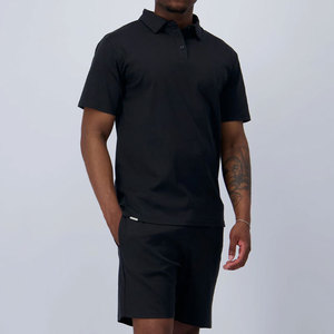 Camiseta de Cuello Redondo Oversize para Hombre con Diseño de Hombros Caídos, Material Personalizado de Alta Calidad, Conjunto de Moda de Dos Piezas, ¡Venta Caliente! - Product Image 3