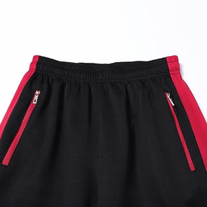 Ladies Black Red Tracksuit Drawstring Stand Collar Simple Design Breathable Lightweight Spandex/Cotton Adult Summer Wear Side - Product Image 4