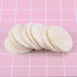 Éponge exfoliante en forme ronde pour le visage et le corps, en loofah naturel, tampon nettoyant exfoliant en luffa, tampons faciaux en loofah - Product Image 2