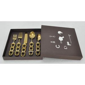 Juego de cubiertos de lujo de 8 piezas con diseño de bocado de caballo para panadería y cafetería, juego de cubiertos para servir queso, caja de regalo - Product Image 2