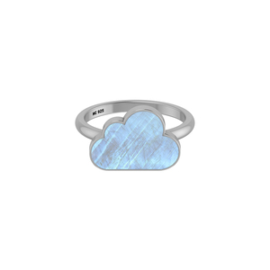 Rose Gold Cloud Shape Rainbow <b>Moonstone</b> <b>Ring</b> Bezel Setting Classic Style Women's/Unisex Engagement Anniversary Party Gift - Product Image 4
