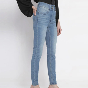Pantalones Vaqueros de Mezclilla para Mujer al Por Mayor, de Primera Calidad, a los Precios Más Bajos, de Cintura Alta, de Color Sólido, Pantalones Ajustados - Product Image 3