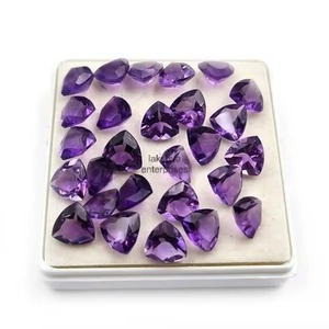 Natural Purple <b>Amethyst</b> Trillion Cut Faceted Loose Gemstone <b>Amethyst</b> Stone For Jewelry Making Wholesale Price Bulk 8mm Supplies - Product Image 3