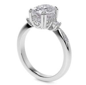 Anillo de compromiso y boda de lujo con moissanita geométrica de corte ovalado de 8x10mm, certificado, de plata de ley 925 chapada en oro de 18K - Product Image 2