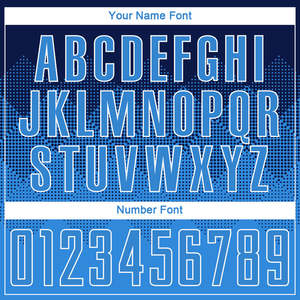 Tenue de football personnalisée, bleu marine dégradé, motif géométrique, nom et numéro d'équipe personnalisés, maillot de football, short, kit complet - Product Image 5