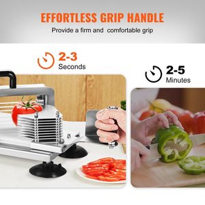 Attrezzature commerciali da cucina in acciaio inox resistente 3/8 pollici tagliatore di pomodoro affettatrice manuale piedi antiscivolo per il taglio - Product Image 3
