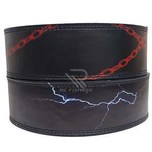 Ceinture de musculation unisexe Premium RC Fitness Wear en cuir de vachette 10 mm, respirante, imperméable, protection avancée, boucle à levier - Product Image 2