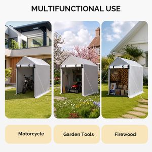 Tenda per Biciclette in Metallo Resistente 3x6 FT, Capanno da Giardino e Deposito Esterno per Auto - Product Image 2
