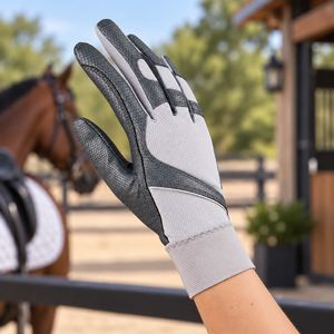 Gants d'équitation d'hiver imperméables et résistants à la chaleur en cuir, vêtements de sport avec protection antidérapante et anti-UV, compatibles avec les écrans tactiles - Product Image 2