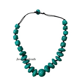 Handcrafted Vintage Geometric Fashion Resin Beaded <b>Necklace</b> Colorful <b>Statement</b> Jewelry Unisex Trendy Lightweight Party Wear - Product Image 3