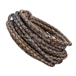 Factory Wholesale 3mm Black Antique <b>Braided</b> 925 Silver Plated Leather <b>Cord</b> Round for Bracelet Making Bulk - Product Image 6