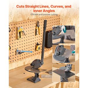 Solid Steel Frame Throatless Benchtop Sheet Metal Shear Manual Hand <b>Cutter</b> Multiple Purpose Shearing Machine with <b>Mounting</b> T - Product Image 2