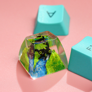 Keycaps Artisanat Forêt Mystique, Keycaps Artisanat Personnalisé, Keycaps Anime Mignons, Keycaps Verts, Ensemble de Keycaps, Keycaps en Bois - Product Image 6