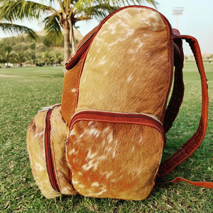 Premium cowhide leather hair on school <b>backpacks</b> wholesale supplier OEM custom handmade export student bags in wholesale price - Product Image 4
