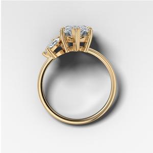 Bague en diamant de laboratoire CVD F VS Marquise avec accents inspirés de la nature, certifiée IGI, or véritable 14K, moissanite 3 carats, fournisseur d'usine OEM - Product Image 4