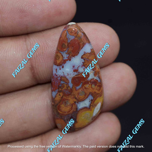 Agate de Rajasthan naturelle, cabochon en forme de poire, pierre précieuse en vrac pour la fabrication de bijoux, prix de gros FAIJAN GEMS - Product Image 2