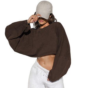 Sudaderas de gran tamaño de algodón con cuello redondo para mujer - Product Image 3