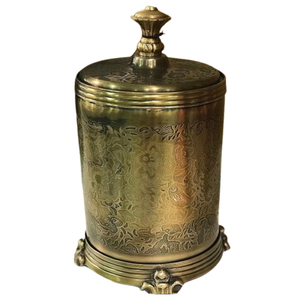 Luxury Handmade Brass Metal Round Shape Brass Antique Finished Canister <b>Jar</b> Hot Selling Good Quality - Product Image 1