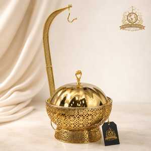 Gold Stainless Steel <b>Chafing</b> <b>Dish</b> <b>Set</b> with Stand <b>Buffet</b> Server Food Warmer Luxury Catering Equipment for Hotel Banquet Event - Product Image 1