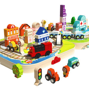 Ensemble de jouets de construction en bois, wagon de chemin de fer, train électrique magnétique, jouets éducatifs pour enfants, collection - Product Image 1