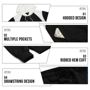 Conjunto de Sudadera con Capucha y Pantalones de Felpa Unisex de Color Personalizado, 100% para Hombre, Ropa Deportiva Casual y Elegante - Product Image 3