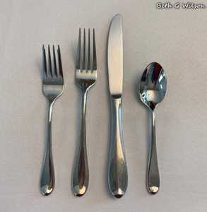 Ensemble de couverts en métal personnalisables pour la table : cuillère à dîner, cuillère à thé, fourchettes, couteau – 4 pièces, argenté, prix abordable - Product Image 6