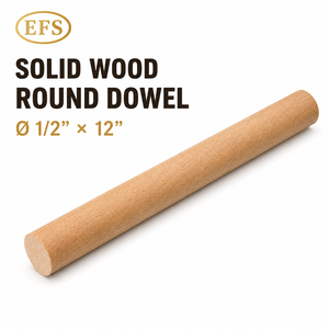 Solid Wood Round Polished Wooden Dowel Rods 1/2x12" Size DIY Crafts <b>Freestanding</b> Decorations Vietnam Origin - Product Image 1