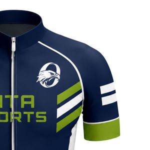 Navy Green Cycling Jersey for Men Short Sleeve Bike Shirt Breathable Lightweight Cycling Wear <b>Road</b> Mountain Riding Sports - Product Image 4