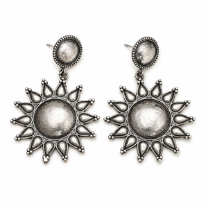 Direct Factory Oxidized Silver Dangle <b>Earrings</b> for Women Boho Tribal Drop <b>Earrings</b> Handmade from Rajasthan Jewelry Manufacturer - Product Image 1
