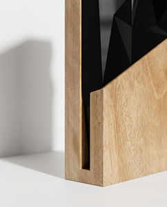 Premium Square Acrylic Crystal Award with Wooden Base Custom Offset Printed Recognition <b>Trophy</b> Recyclable Durable - Product Image 5