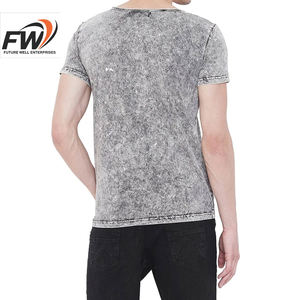 Camisetas de Hombre al por Mayor con Estampado Personalizado, Lavado Ácido, 100% Algodón, Transpirables, Cómodas, de Color Sólido y Manga Corta - Product Image 5