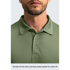 Polo tricoté élégant pour homme, coupe ajustée, collection été 2026, grandes tailles, hauts en maille, polos à manches courtes et revers pour homme, tendance - Product Image 3