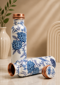 Botella de Agua de Cobre Esmaltado con Arte Mandala Hecho a Mano, Tapa de Cobre Puro, Botella Decorativa de Diseño Ayurvédico - Product Image 3