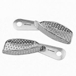 Dentadura Ortodoncia Autoclavable 2 piezas Bandeja de impresión dental lateral 5 tamaños Bandeja de acero inoxidable Impresión de acero inoxidable - Product Image 5