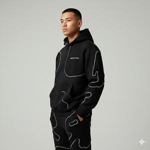 Ranzia Industry Custom Rhinestone Full Zip Hoodie Plus Size OEM Streetwear Manufacturer Sustainable Rhinestone Hoodie - Product Image 4