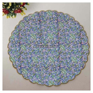 Handmade Printed Modern <b>Round</b> <b>Table</b> Napkin 100% Cotton Unique Design for Airplane, Hotels and Home Use EN094 - Product Image 1