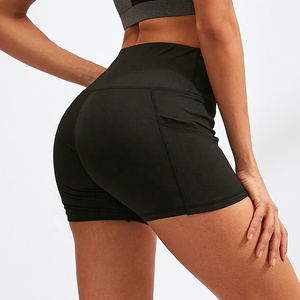 Wholesale Women's High Waist Yoga With Pocket Running Training <b>Tight</b> Quick Drying Elastic Fitness Active Yoga Workout <b>Shorts</b> - Product Image 3