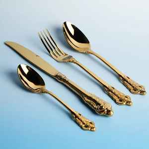 Juego de Cubiertos de Metal Real de Primera Calidad, Juego de Cubiertos Hechos a Mano para Bodas, Acero Inoxidable con Acabado Espejo, Apto para Lavavajillas y Duradero - Product Image 1