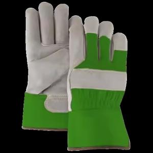 Guantes de Seguridad de Piel de Vacuno de Primera Calidad, Palma de Cuero Dividido, Dorso de Algodón Resistente, Uso Industrial, Certificación CE - Product Image 5