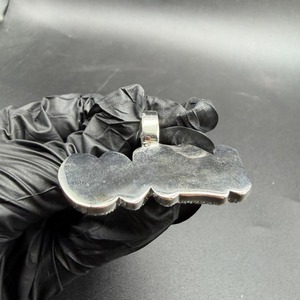 Pendentif Lettre ViNO en Argent 925 avec Moissanite et Strass en Cristal Micro-Pavé, Breloque Hiphop Unisexe, Cadeau - Product Image 3