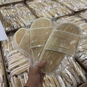TRENDING NOW Loofah <b>Slippers</b> For Spa Relaxation And Foot Exfoliating Soft Plant Fiber Indoor Footwear - Product Image 4