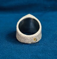 Anillo de Hip Hop con Triángulo Illuminati Totalmente Cubierto de Diamantes, Oro Sólido de 14K, con Moissanita de Alta Calidad de 20g, Corte Brillante Redondo y Claridad VVS