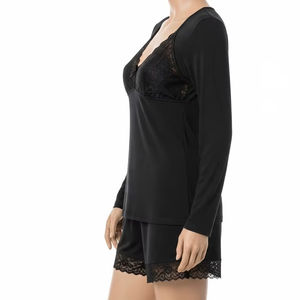 Ropa de dormir de Spandex de encaje transpirable para mujer, ropa de dormir de tela elástica suave, conjunto de lencería cómoda para mujer, ropa de dormitorio de verano - Product Image 1